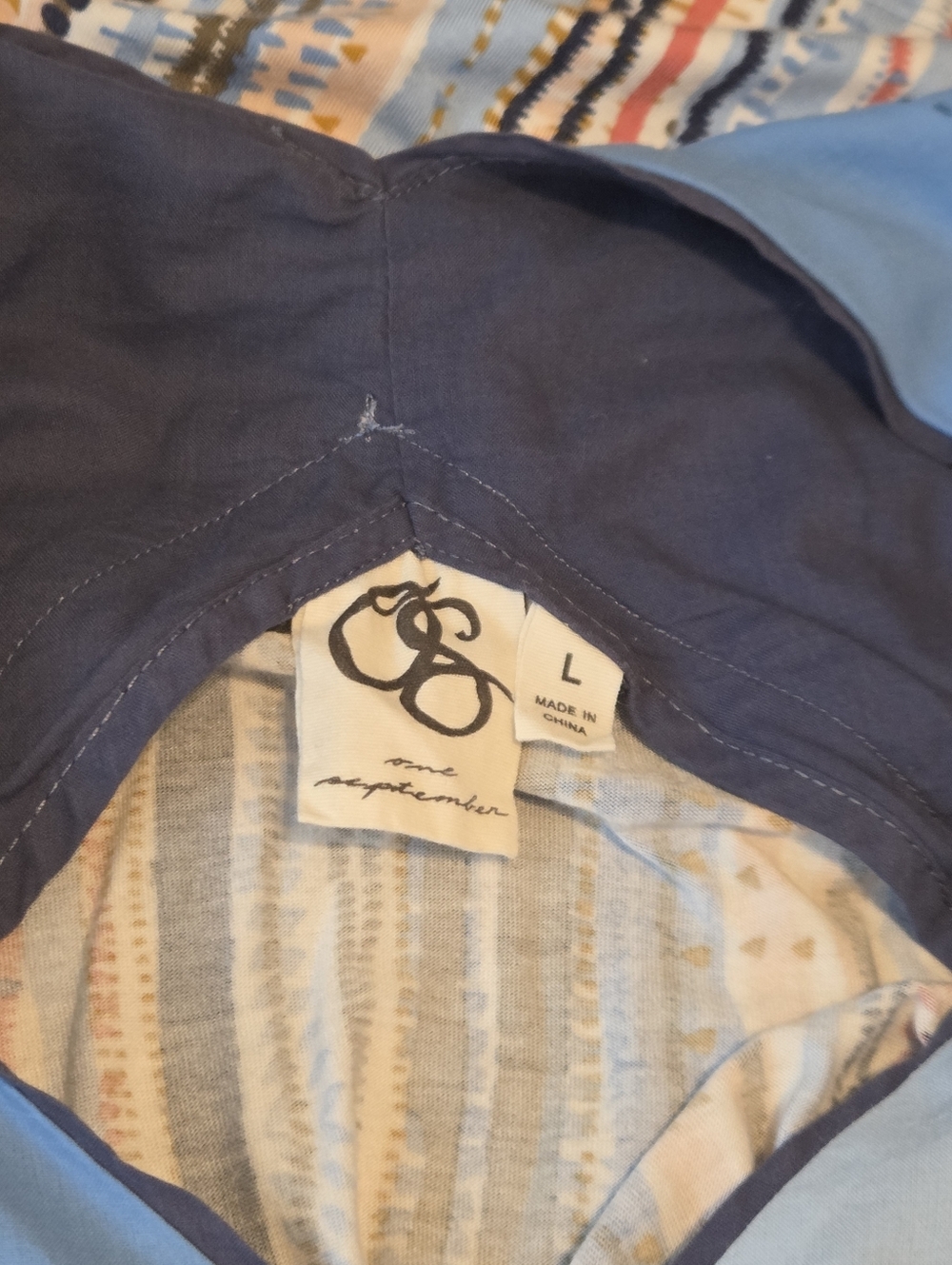 Anthropologie One September Fit And Flare Blue Striped Tank Top Blouse - Picture 11 of 11